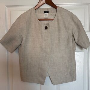 J. Crew Light Tan 100% Linen Short Sleeve Jacket